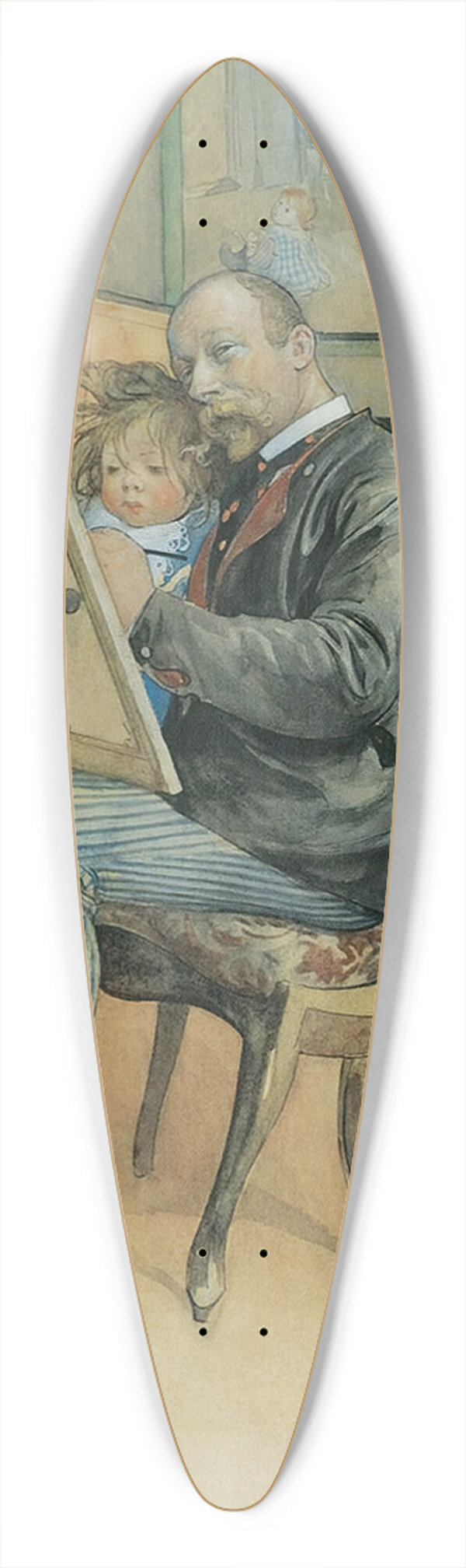 Carl Larsson - Mirror-image with Brita 39.3 inch art pintail longboard deck