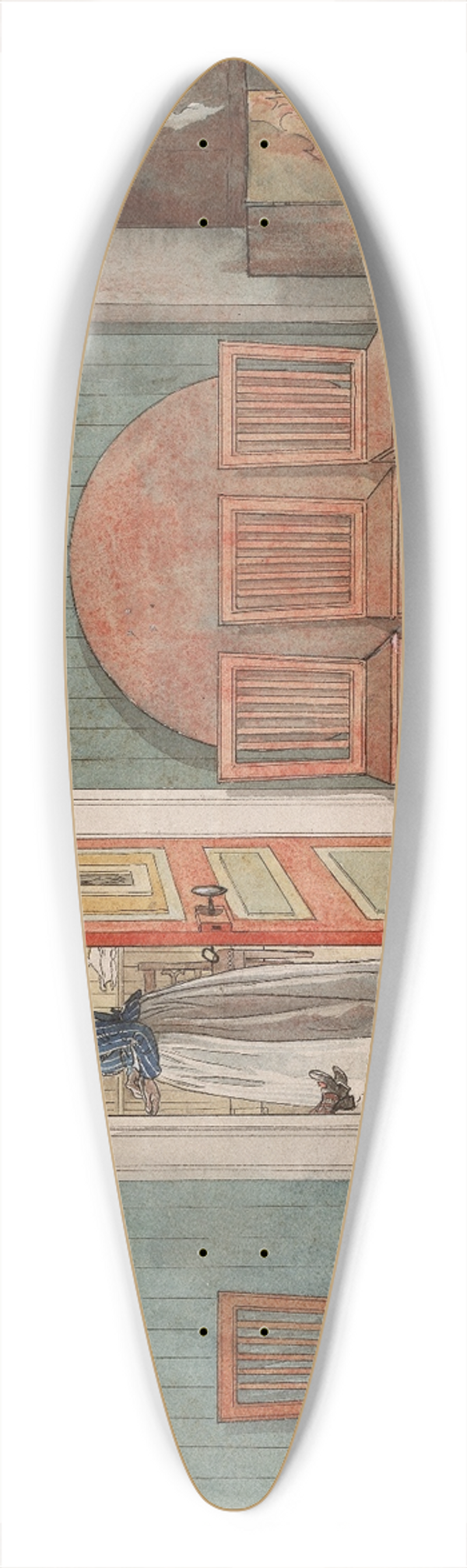 Carl Larsson - Old Anna 39.3 inch art pintail longboard deck