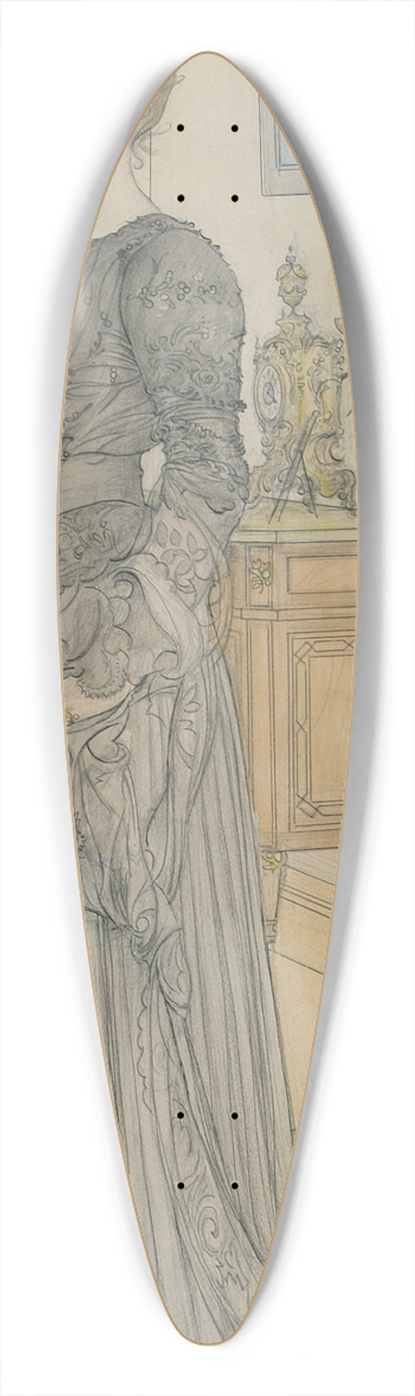 Carl Larsson - Portrait of Mrs. Signe Thiel 39.3 inch art pintail longboard deck