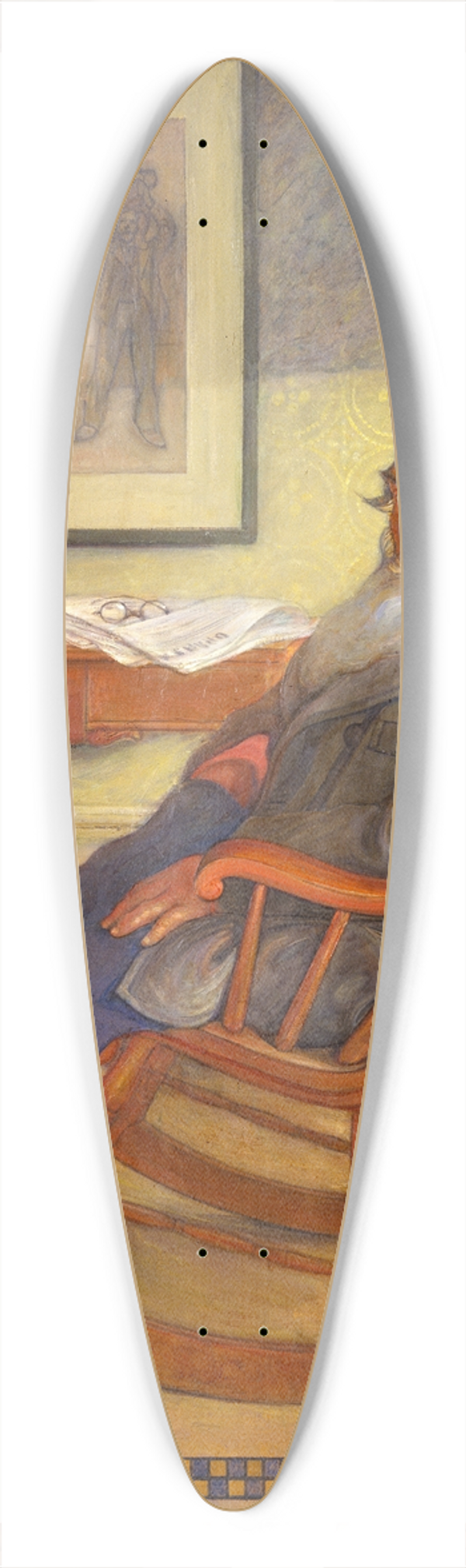Carl Larsson - Portrait of the Artists Father 39.3 inch art pintail longboard deck