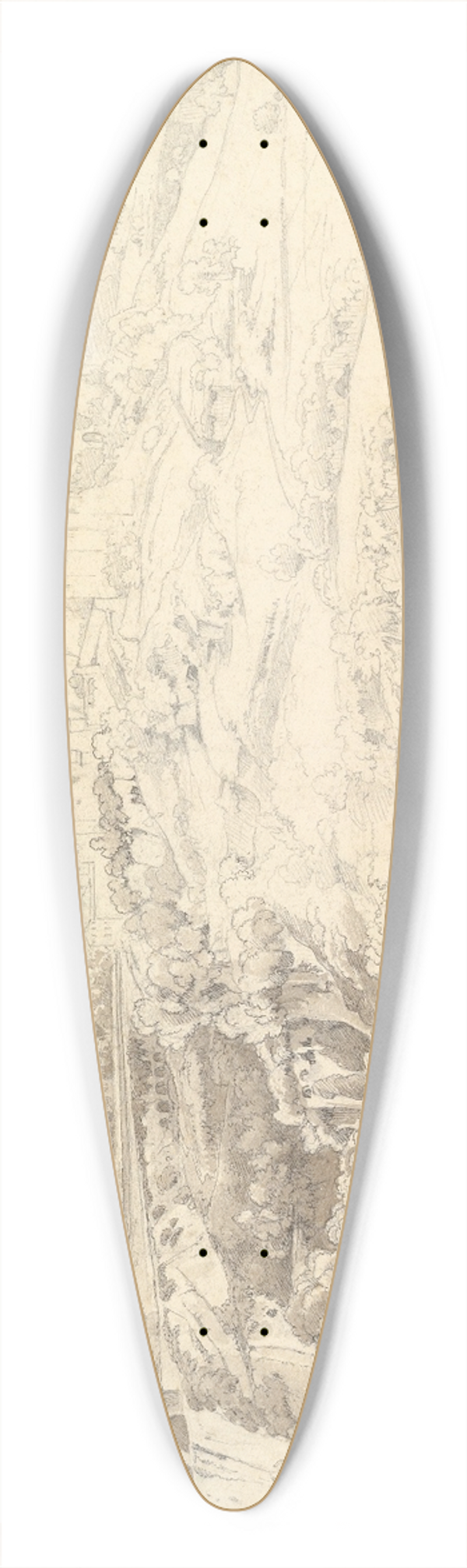 Carl Ludwig Frommel - Landscape Near Tivoli 39.3 inch art pintail longboard deck
