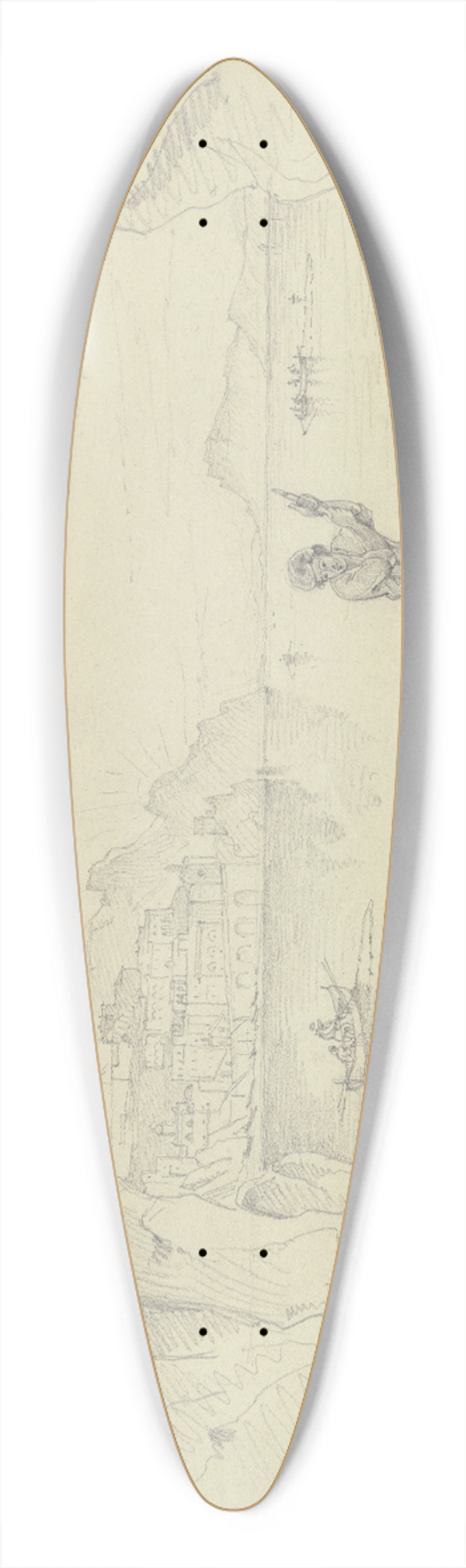 Carl Morgenstern - Blick auf Amalfi von der Grotte aus 39.3 inch art pintail longboard deck