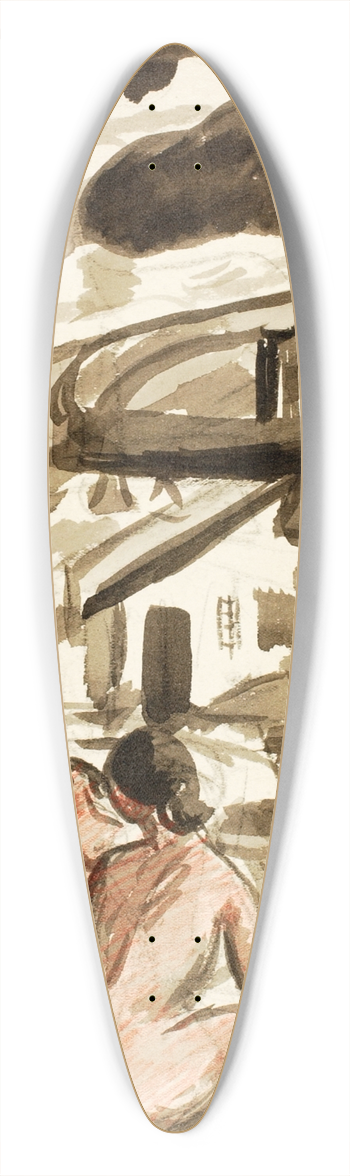 Carl Newman - Group of Four Female Nudes 39.3 inch art pintail longboard deck