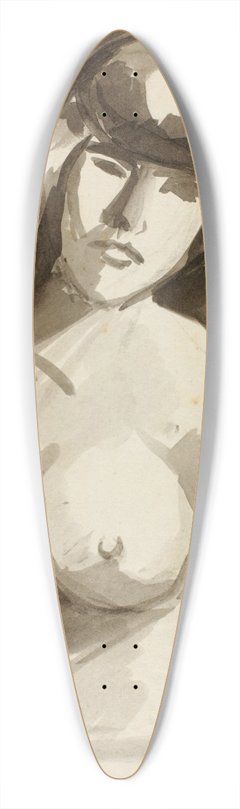 Carl Newman - Nude Female Torso 39.3 inch art pintail longboard deck