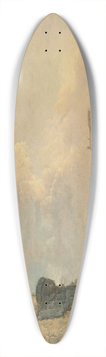 Carlo Bonavia - Naples, with the Castel dellOvo 39.3 inch art pintail longboard deck