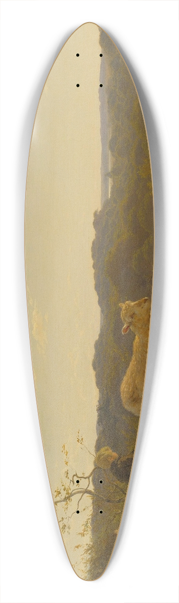 Carlo Dalgas - Sheep on a hill near Skarrids 39.3 inch art pintail longboard deck