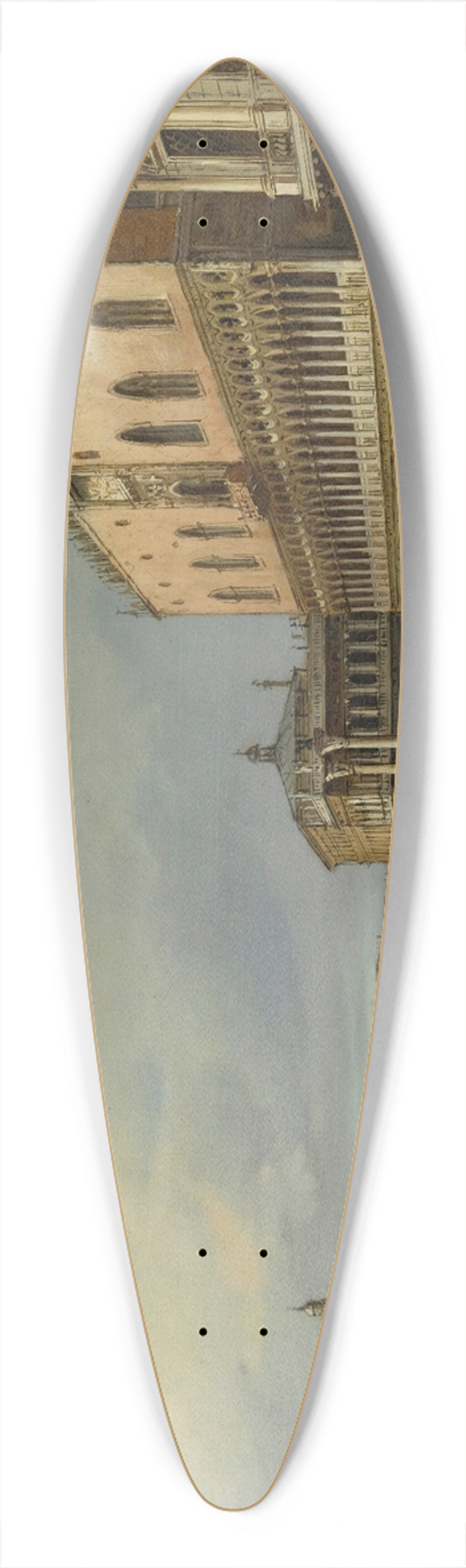 Carlo Grubacs - Venice, A View Of The Riva Degli Schiavoni Looking Towards The Dogana And Santa Maria Della Salute 39.3 inch art pintail longboard deck