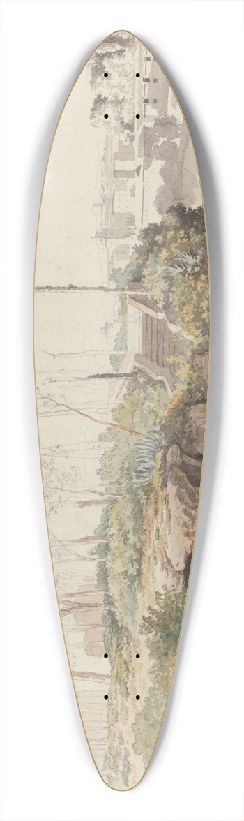 Carlo Labruzzi - The Baths of Caracalla, Rome 39.3 inch art pintail longboard deck