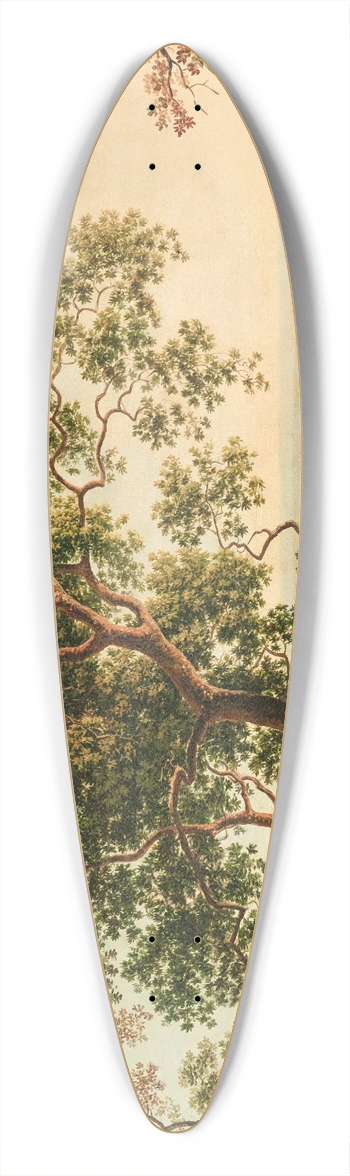 Carlo Labruzzi - The Lago Nemi at twilight with figures and a flock of goats resting in the foreground 39.3 inch art pintail longboard deck