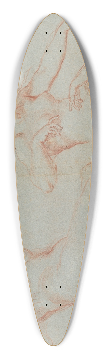 Carlo Maratti - Four Studies of Recumbent Female Nudes (Galatea) 39.3 inch art pintail longboard deck