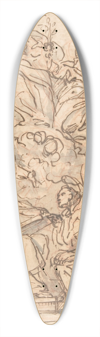 Carlo Maratti - The Virgin with Female Attendant Appearing to Four Male Saints 39.3 inch art pintail longboard deck