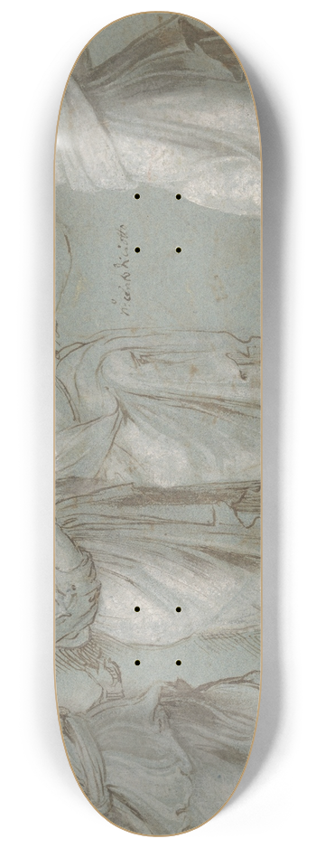 Biagio Pupini - A Winged Figure, two Women, and a Man 8.25 inch art skate deck