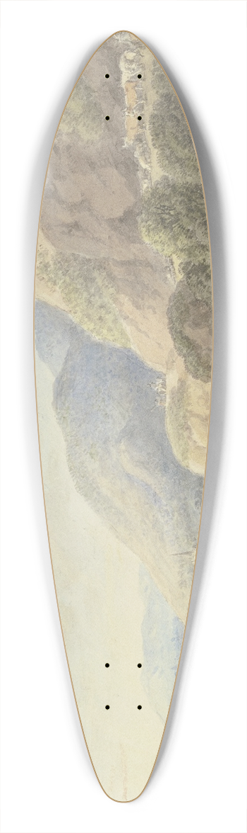Carl Philipp Schallhas - Berglandschaft mit einem See 39.3 inch art pintail longboard deck