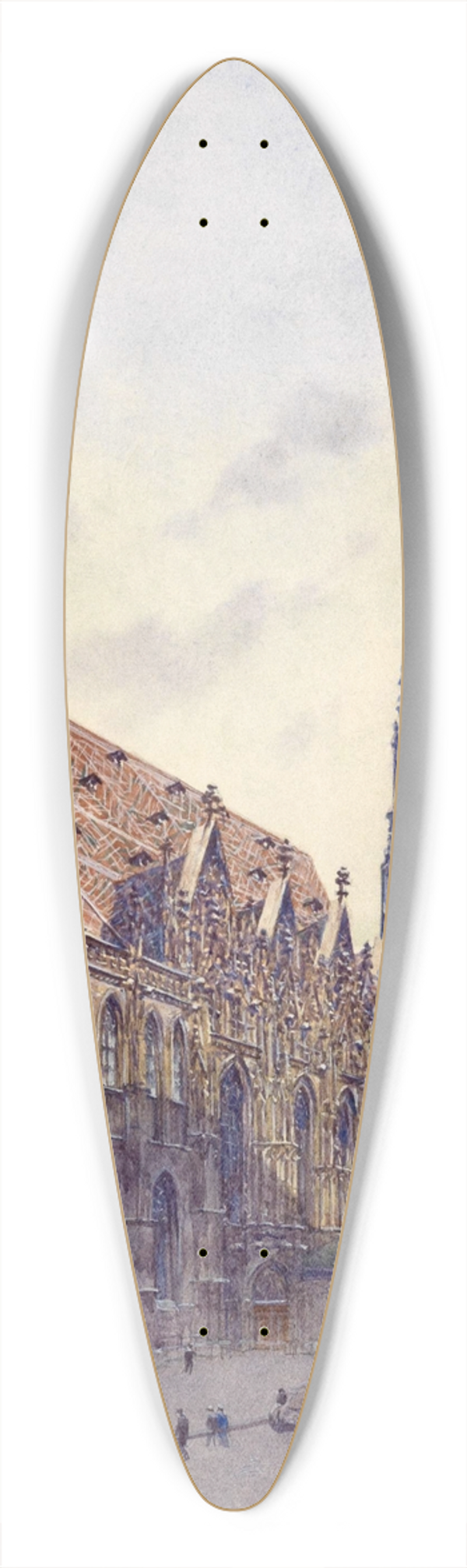 Carl Pippich - Stephanskirche in Wien 39.3 inch art pintail longboard deck