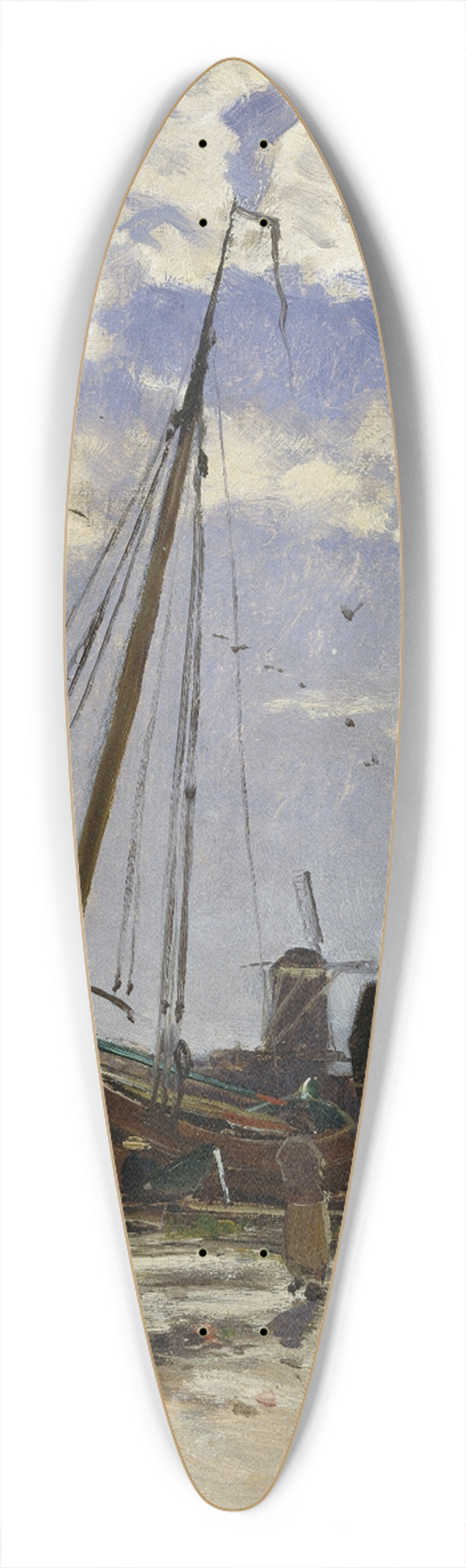 Carl Sknberg - Study for Dordrecht Harbour, 1880, Gteborgs konstmuseum 39.3 inch art pintail longboard deck