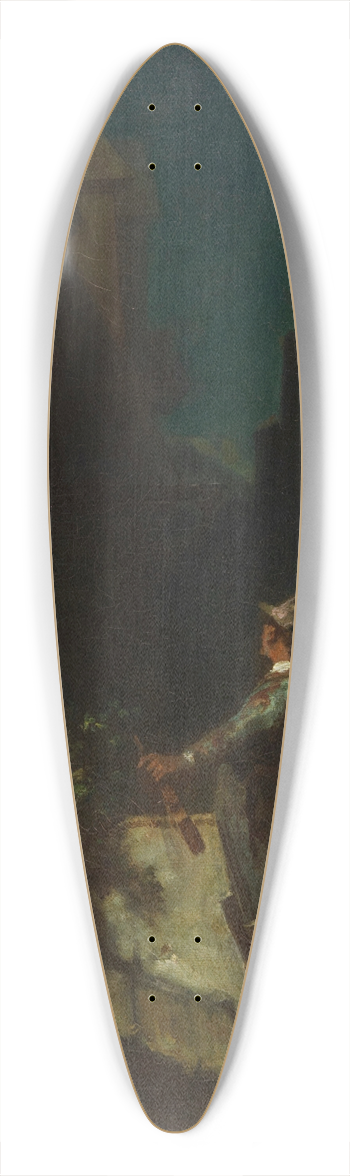 Carl Spitzweg - Der Mondscheingeiger 39.3 inch art pintail longboard deck