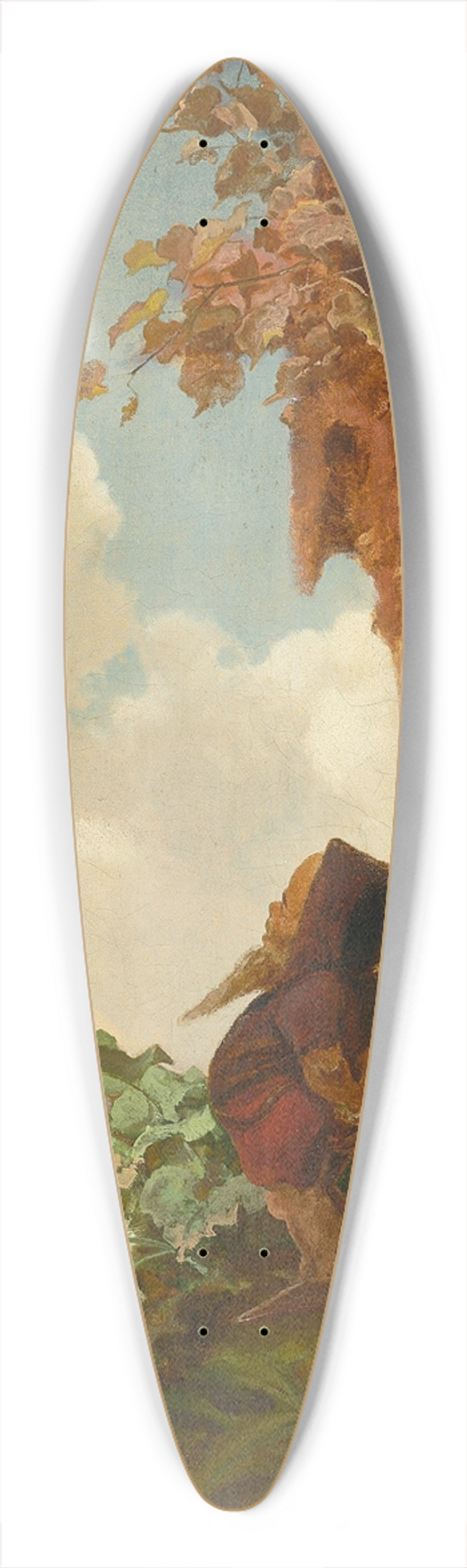Carl Spitzweg - Die erste Eisenbahn 39.3 inch art pintail longboard deck
