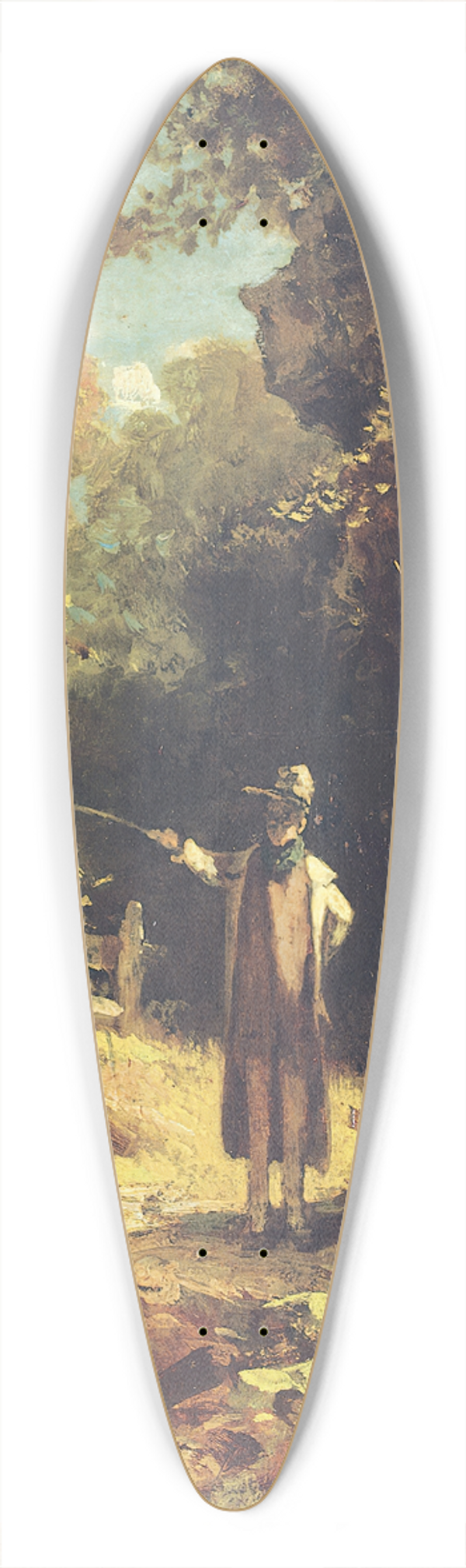 Carl Spitzweg - The Fisherman 39.3 inch art pintail longboard deck