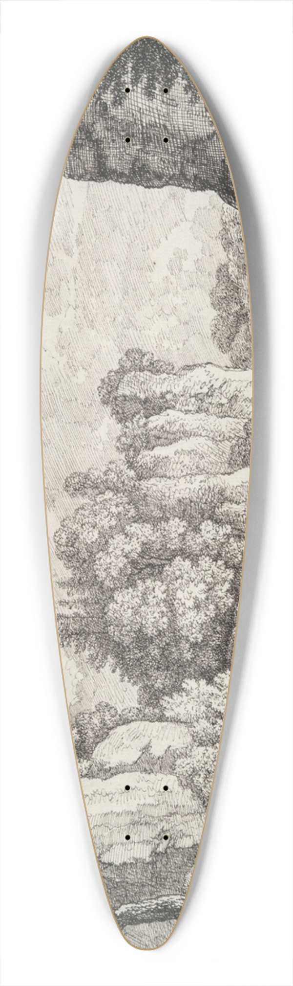 Carl Wilhelm Kolbe the elder - Rocky Landscape with aHermit 39.3 inch art pintail longboard deck