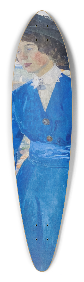 Carl Wilhelmson - Girl in Blue 39.3 inch art pintail longboard deck
