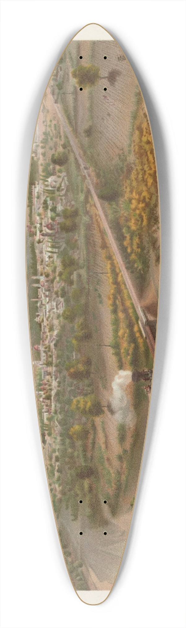 Casimiro Castro - Huamantla; (Tomado desde el Puente de Sn. Lucas), plate 22 39.3 inch art pintail longboard deck