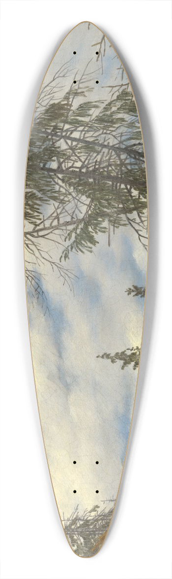 Caspar David Friedrich - Mountain Peak with Drifting Clouds 39.3 inch art pintail longboard deck