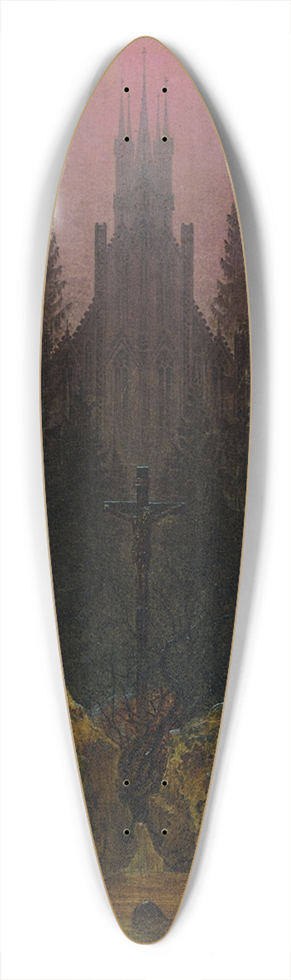 Caspar David Friedrich - The Cross in the Mountains 39.3 inch art pintail longboard deck