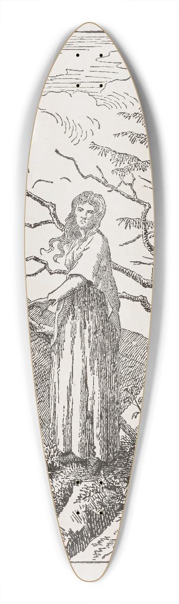 Caspar David Friedrich - Woman with Raven at the Abyss 39.3 inch art pintail longboard deck