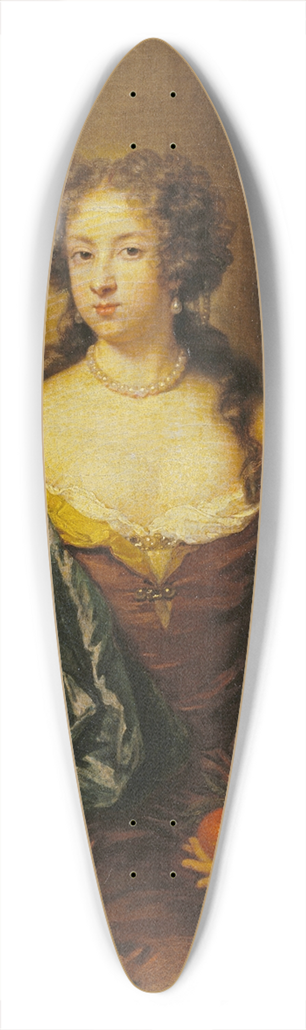 Caspar Netscher - Portrait of a Lady with an Orange 39.3 inch art pintail longboard deck