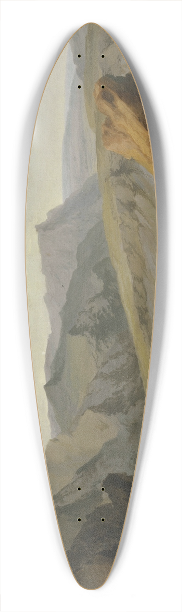 Caspar Wolf - View from the Talistock upon the Lake of Melch 39.3 inch art pintail longboard deck