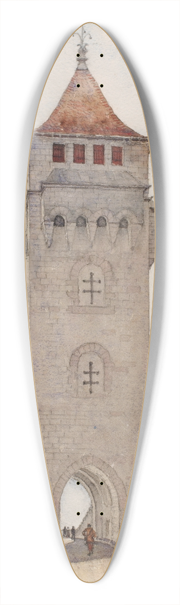 Cass Gilbert - Pont Valentre, Cahors 39.3 inch art pintail longboard deck