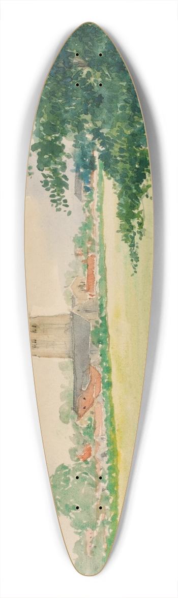 Cass Gilbert - Wells Cathedral, England 39.3 inch art pintail longboard deck