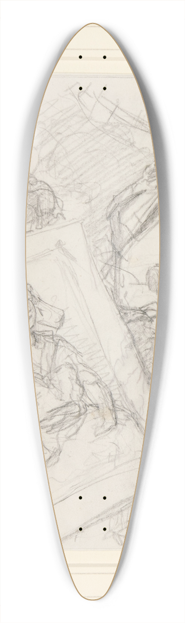 Celestin Nanteuil - Woman andWindmill 39.3 inch art pintail longboard deck