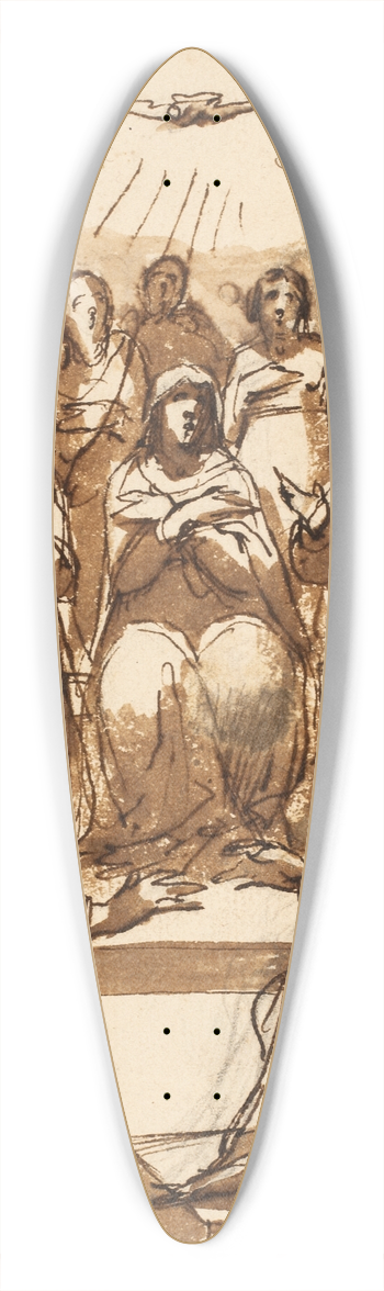 Cesare Nebbia - Hellig ndens nedstigning 39.3 inch art pintail longboard deck