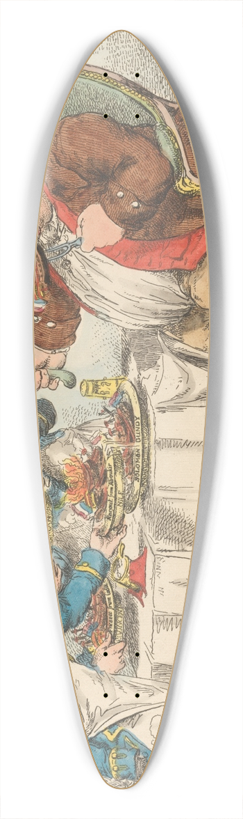 Charles Ansell - John Bull Taking a Lunch  or Johnnys Purveyors Pampering His Appetite with Dainties From All Parts of the World 39.3 inch art pintail longboard deck