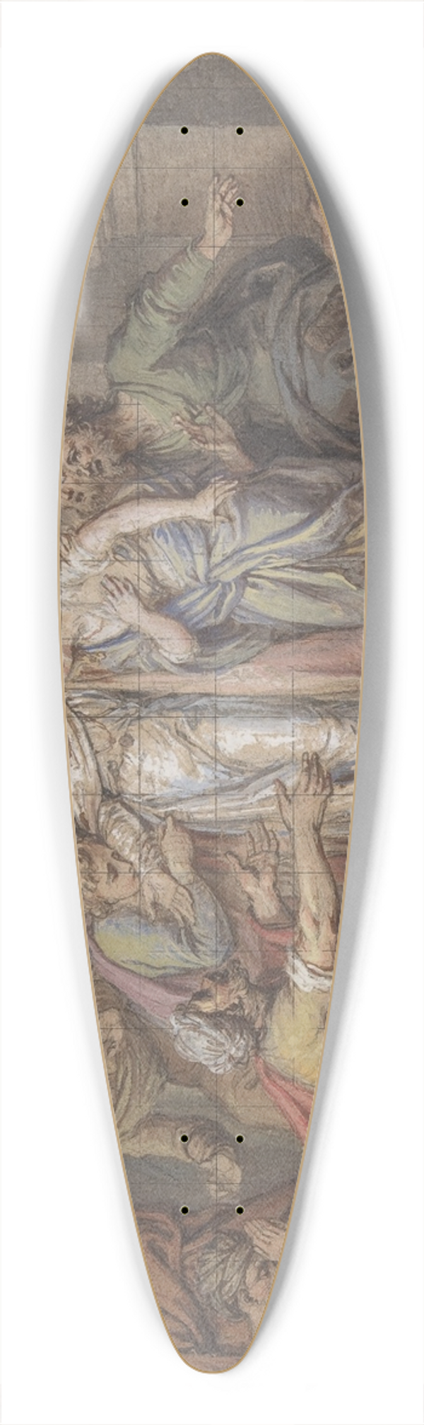 Charles-Antoine Coypel - Joseph Recognized by his Brothers 39.3 inch art pintail longboard deck