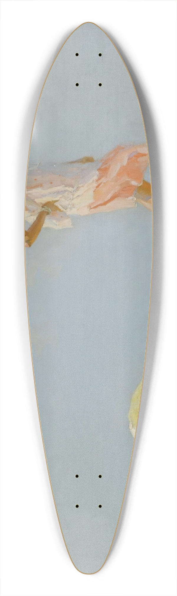 Charles Atamian - On white sands 39.3 inch art pintail longboard deck