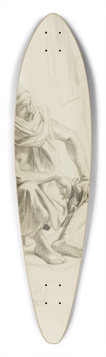 Charles Beale - Seated Arab 39.3 inch art pintail longboard deck
