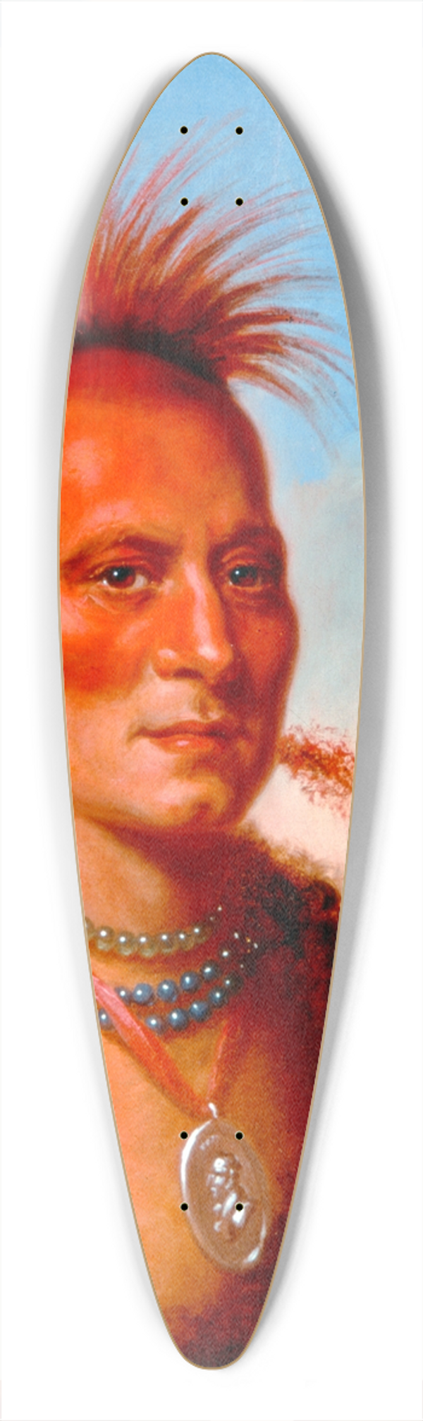 Charles Bird King - Sharitarish (Wicked Chief), Pawnee 39.3 inch art pintail longboard deck