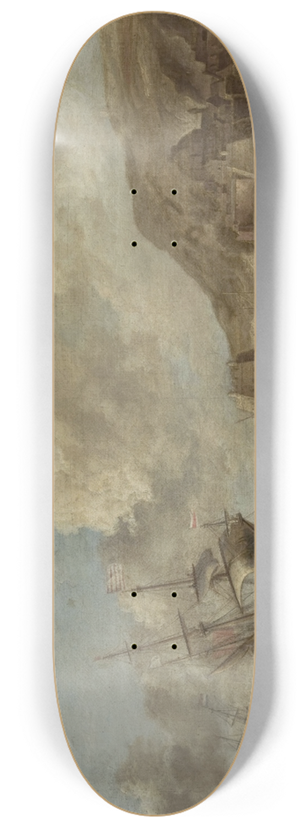 Bonaventura Peeters the Elder - Ships in a port 8.25 inch art skate deck