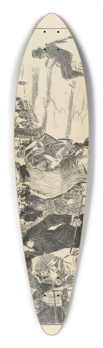 Charles Dana Gibson - A Constitutional in the Park 39.3 inch art pintail longboard deck