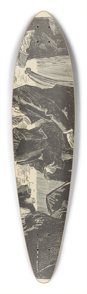 Charles Dana Gibson - After dinner conversation 39.3 inch art pintail longboard deck