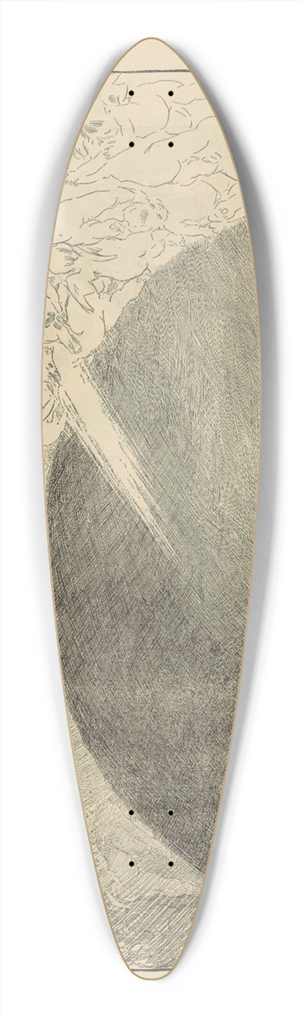 Charles Dana Gibson - After the quarrel 39.3 inch art pintail longboard deck