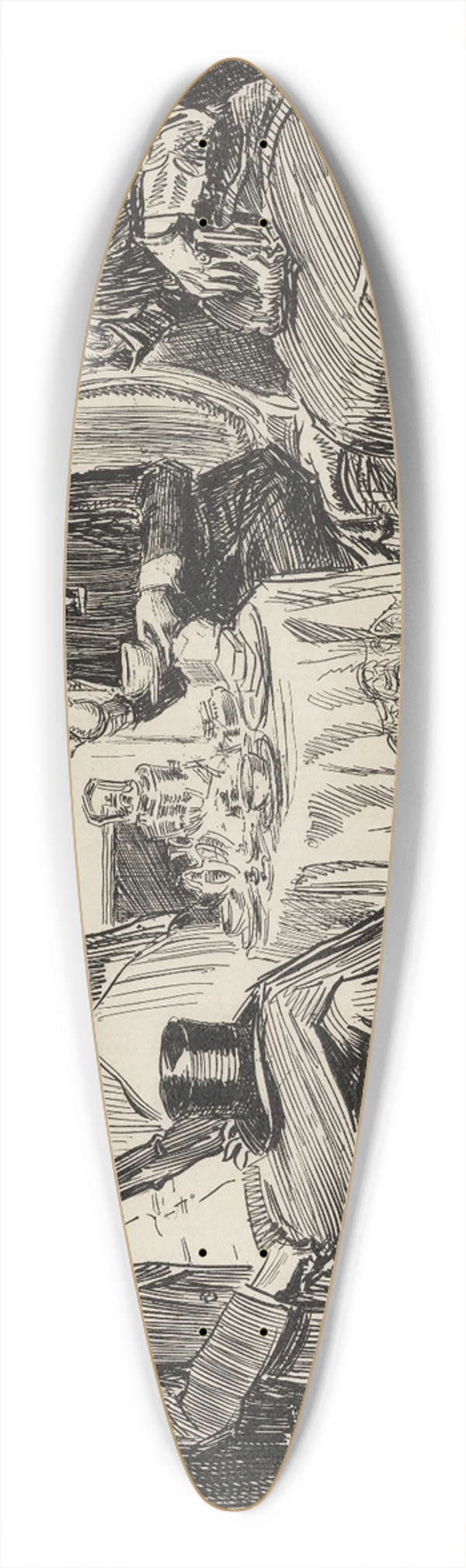 Charles Dana Gibson - Also Brave  The Parsons wife 39.3 inch art pintail longboard deck