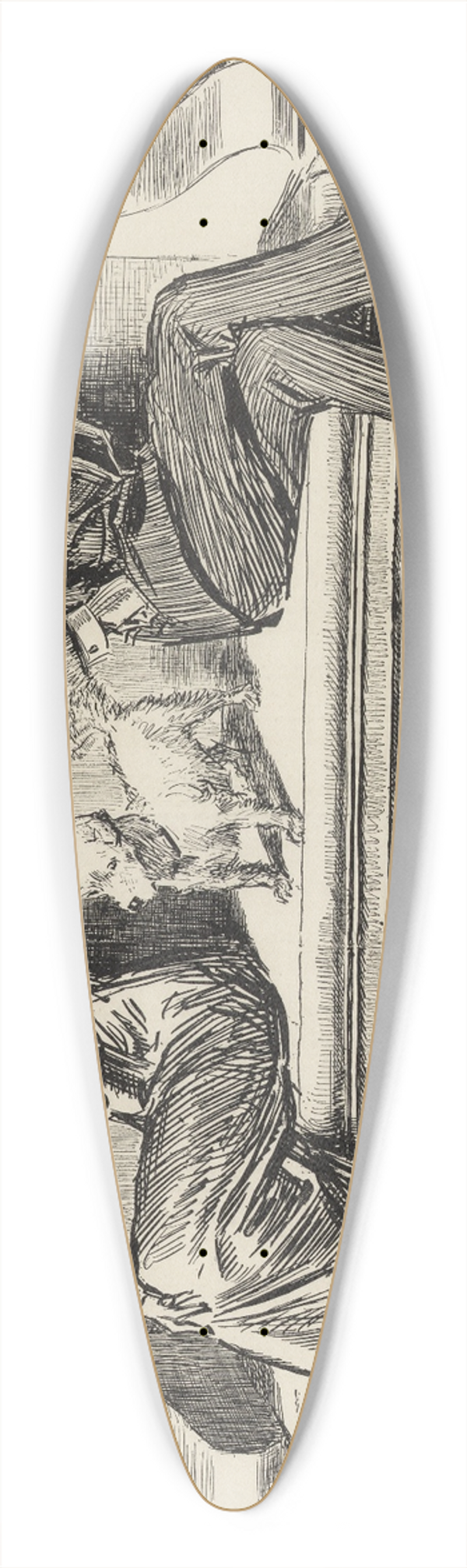Charles Dana Gibson - Another case of trying to keep neutral 39.3 inch art pintail longboard deck