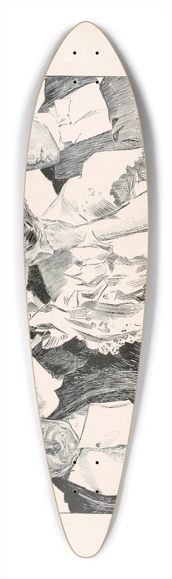 Charles Dana Gibson - At a comedy 39.3 inch art pintail longboard deck