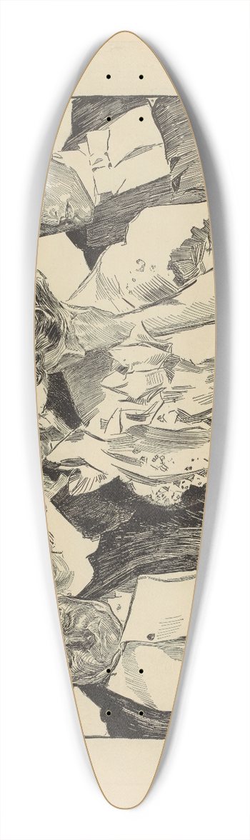 Charles Dana Gibson - At a comedy 39.3 inch art pintail longboard deck