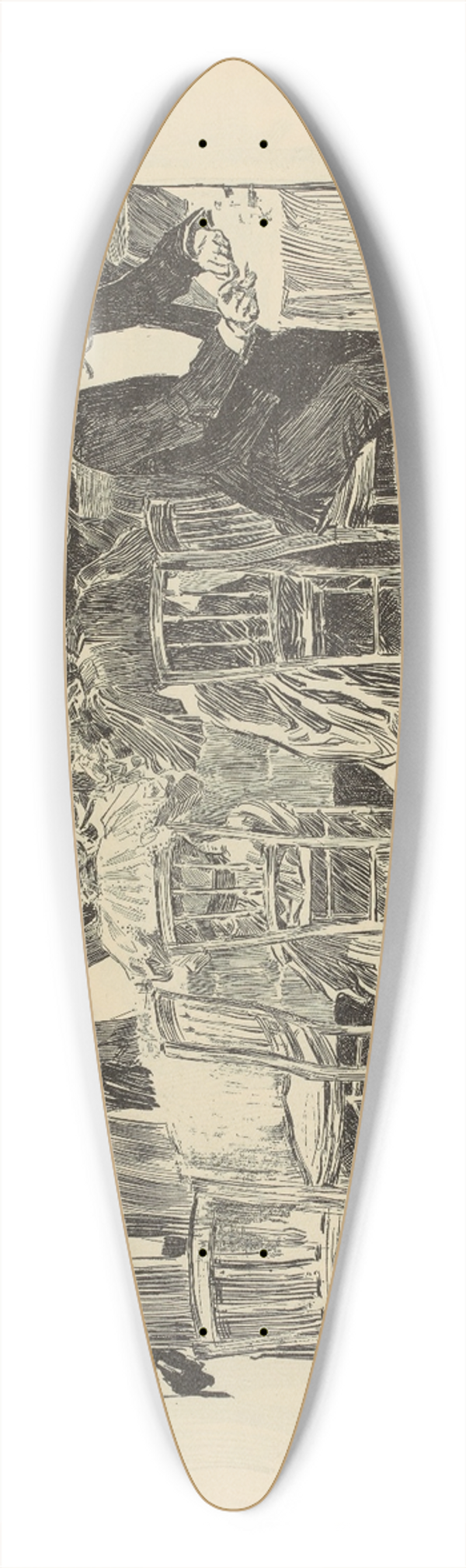 Charles Dana Gibson - At DArmenonville 39.3 inch art pintail longboard deck