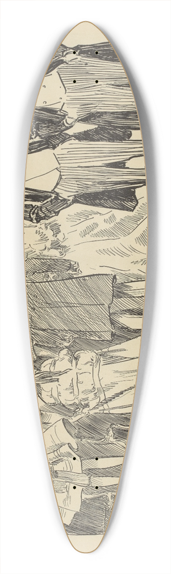 Charles Dana Gibson - Did you kiss the bride 39.3 inch art pintail longboard deck