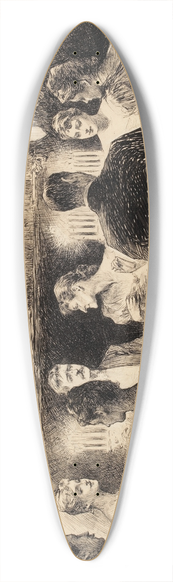 Charles Dana Gibson - Dinner Party 39.3 inch art pintail longboard deck